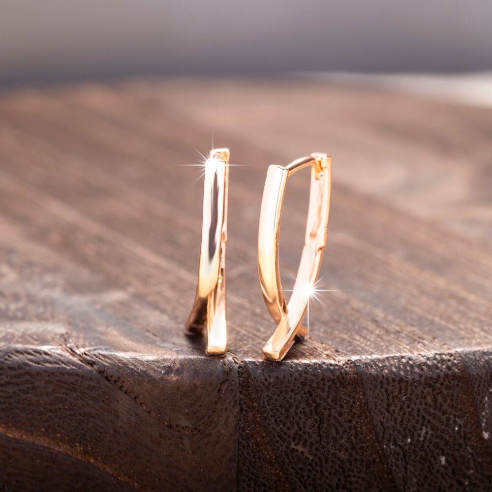 18K Gold Fashionable High-End Hoop Earrings
